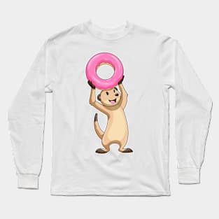 Meerkat with Donut Long Sleeve T-Shirt